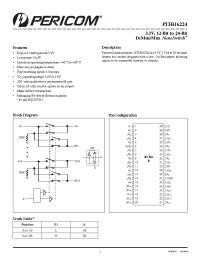 Datasheet PI3B16224 manufacturer Pericom